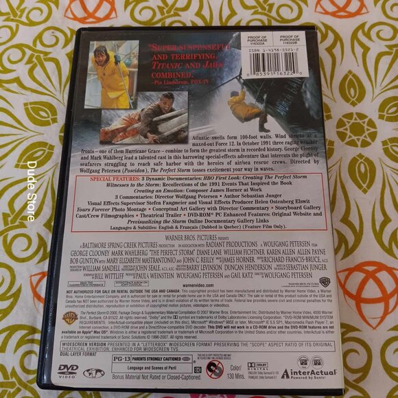 The Perfect Storm - George Clooney & Mark Wahlberg - 2007 DVD - Picture 3 of 3